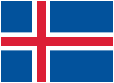 Flag of Iceland with shadow clipart
