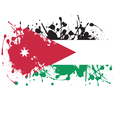 Flag of Jordan ink splatter clipart