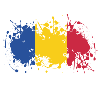 Flag of Romania ink splatter clipart