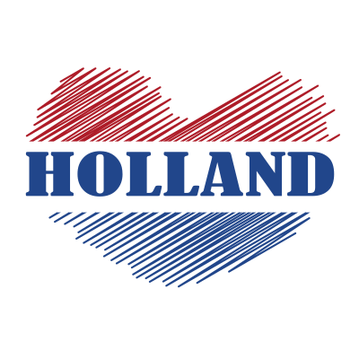 Flag of the Netherlands heart shape clipart