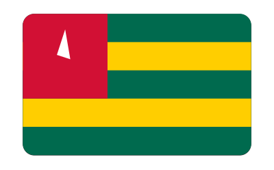 Flag of Togo (bevelled) clipart