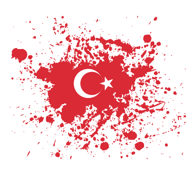 Flag of Turkey paint splatter clipart