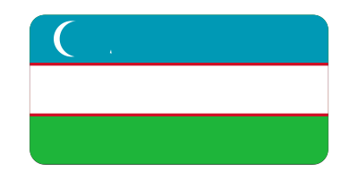 Flag of Uzbekistan (bevelled) clipart