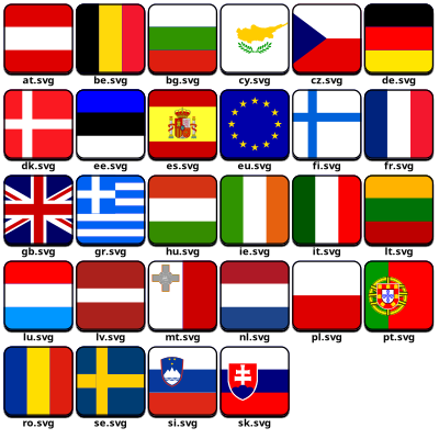 Flags of Europe clipart