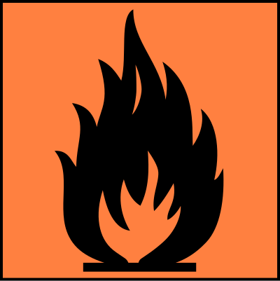 Flamable sign clipart