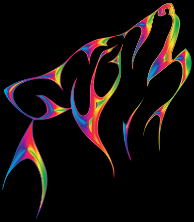 Flame Tribal Wolf clipart