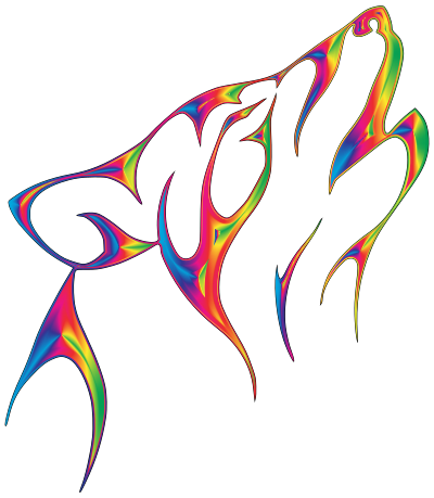 Flame Tribal Wolf No Background clipart
