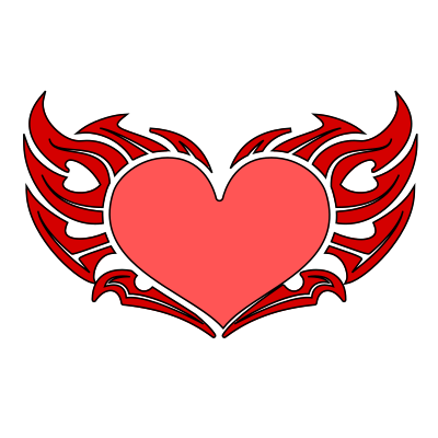 Flaming Heart - Isolated clipart