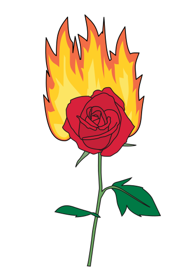 Flaming Rose 2 clipart