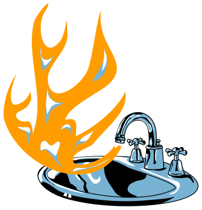 Flaming sink clipart
