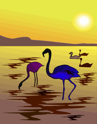 Flamingos 2 clipart