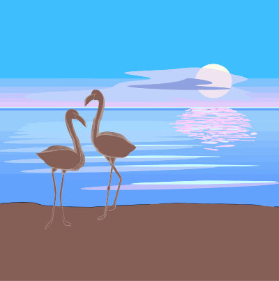 Flamingos 3 clipart
