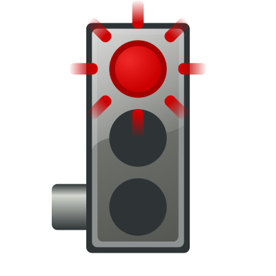 Flashing red traffic light clipart