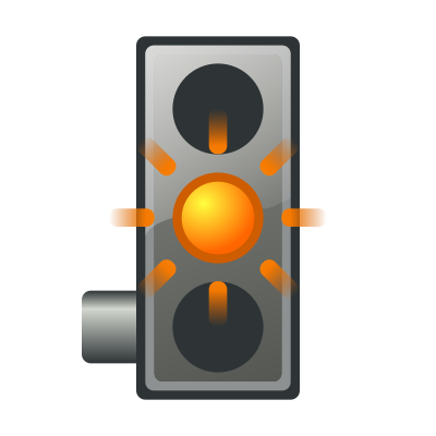 Flashing yellow traffic light clipart