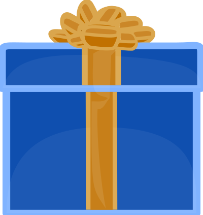 Flat gift box, big contour clipart