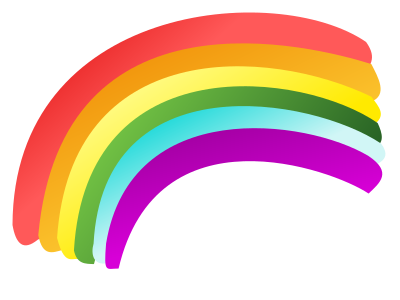 Flat handdrawn rainbow icon with gradient clipart