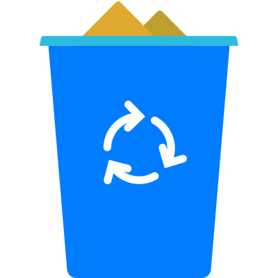 Flat recycle bin icon clipart