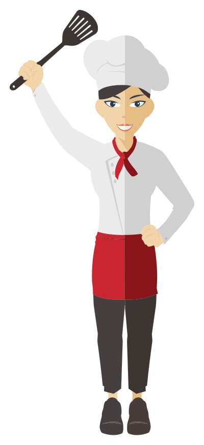 Flat Shaded Female Chef clipart