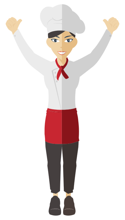 Flat Shaded Female Chef 3 clipart