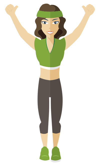 Flat Shaded Fitness Woman clipart