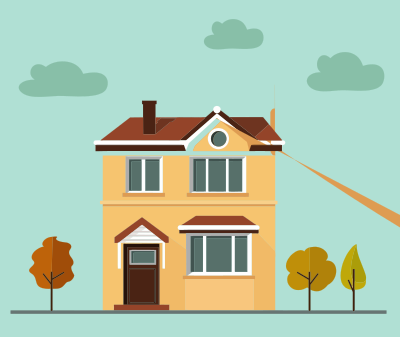 Flat Shaded House Scene clipart