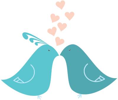 Flat Shaded Love Birds clipart