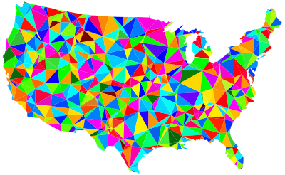 Flat Shaded Low Poly America USA Map clipart