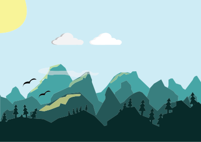 Flat Shaded Mountains Scene clipart