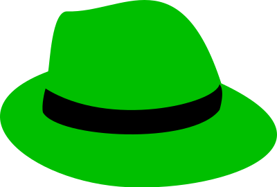 Flatten green fedora clipart