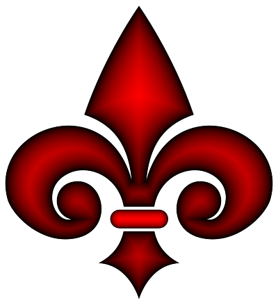 Fleur De Lis 3D Crimson clipart