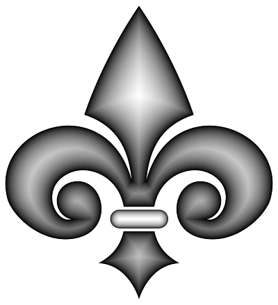 Fleur De Lis 3D Grayscale clipart