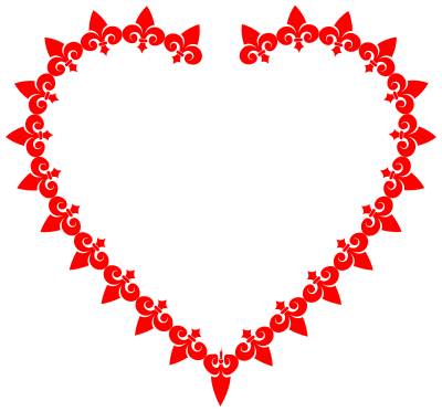 Fleur De Lis Heart Red clipart