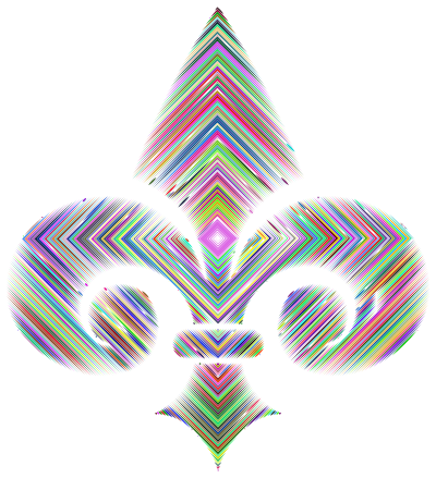 Fleur De Lis Stylized Prismatic 2 clipart