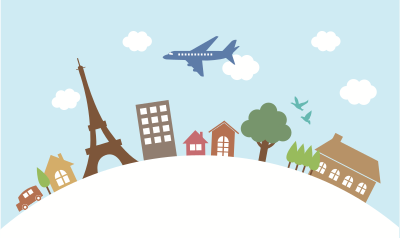 Flight to Paris clipart