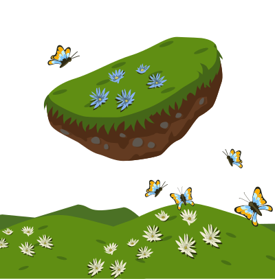 Floating island scene clipart