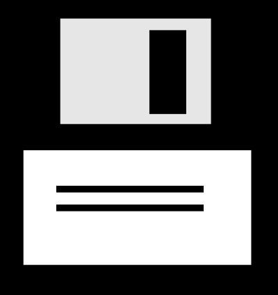 Floppy disk black and white clipart