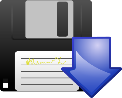 Floppy disk download icon clipart