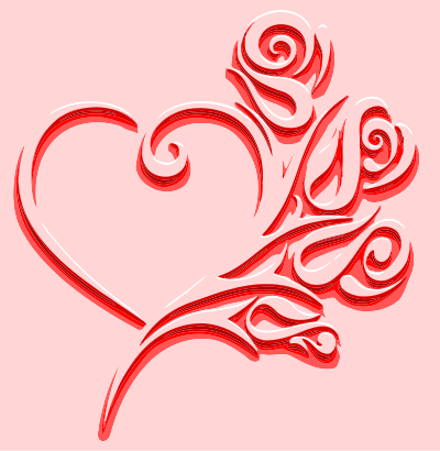 Floral abstract heart 2 clipart