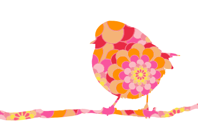 Floral Bird On Branch clipart