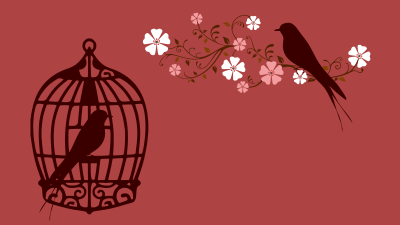 Floral Birds Silhouette clipart