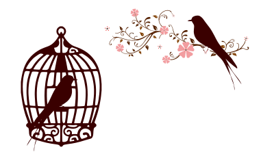 Floral Birds Silhouette No Background clipart
