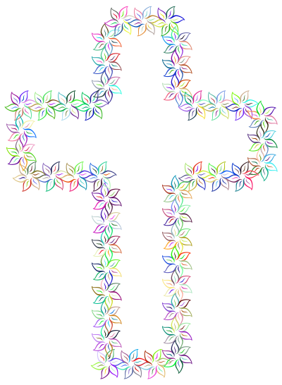 Floral Cross II Prismatic clipart