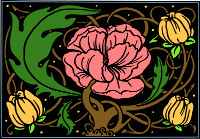 Floral design 68 (colour) clipart