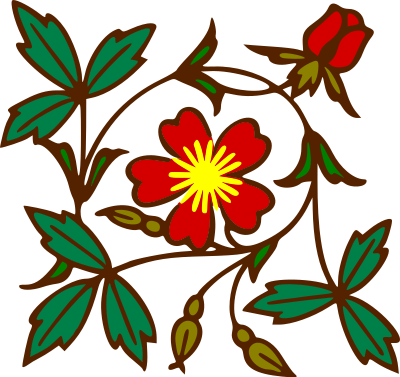 Floral design 99 (colour) clipart