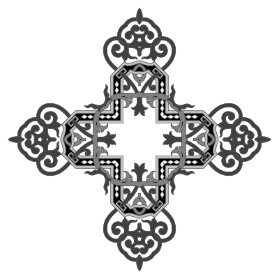 Floral Flourish Cross 3 clipart