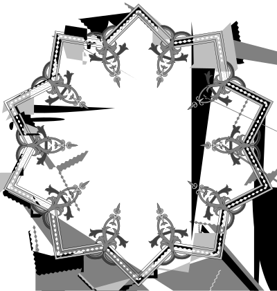 Floral Flourish Frame Interpolated 15 clipart