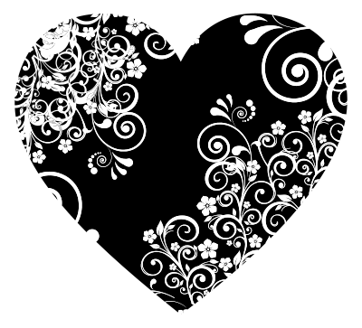 Floral Flourish Heart 3 clipart