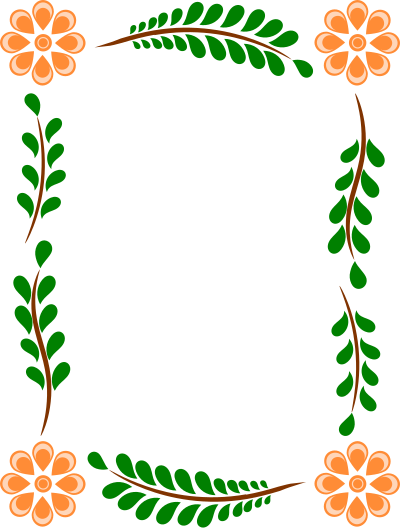 Floral frame 19 (colour) clipart