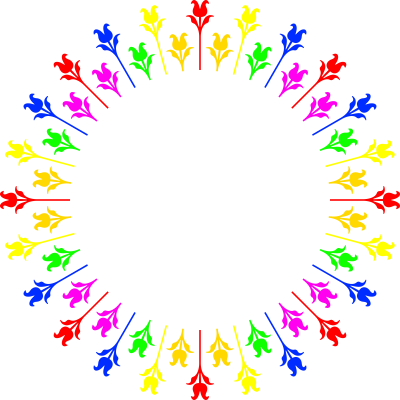 Floral frame 33 (colour) clipart
