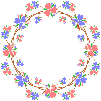 Floral frame 34 (colour) clipart